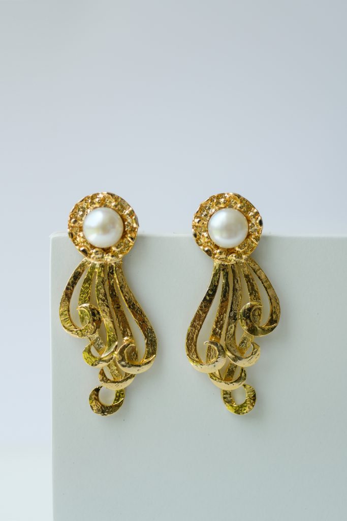 Gilded Molten Tail Earrings - AZURE - Luxury Jewellery