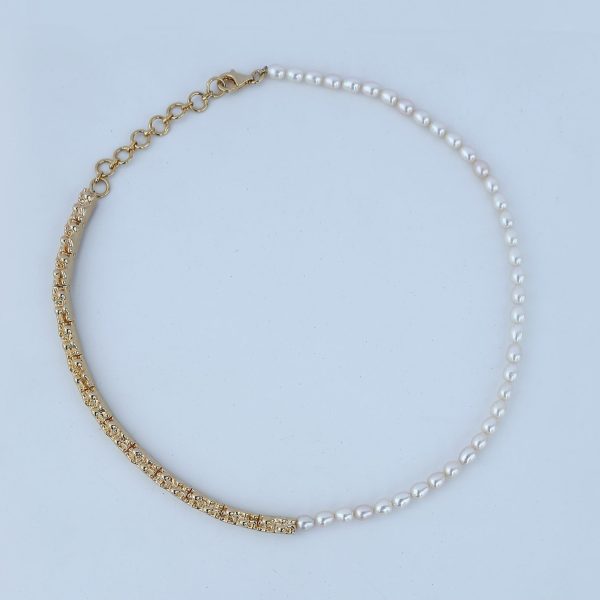 Gilded Molten Pearl Necklace